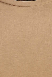 Taba Bisiklet Yaka Regular Fit Modal Karışımlı T-shirt