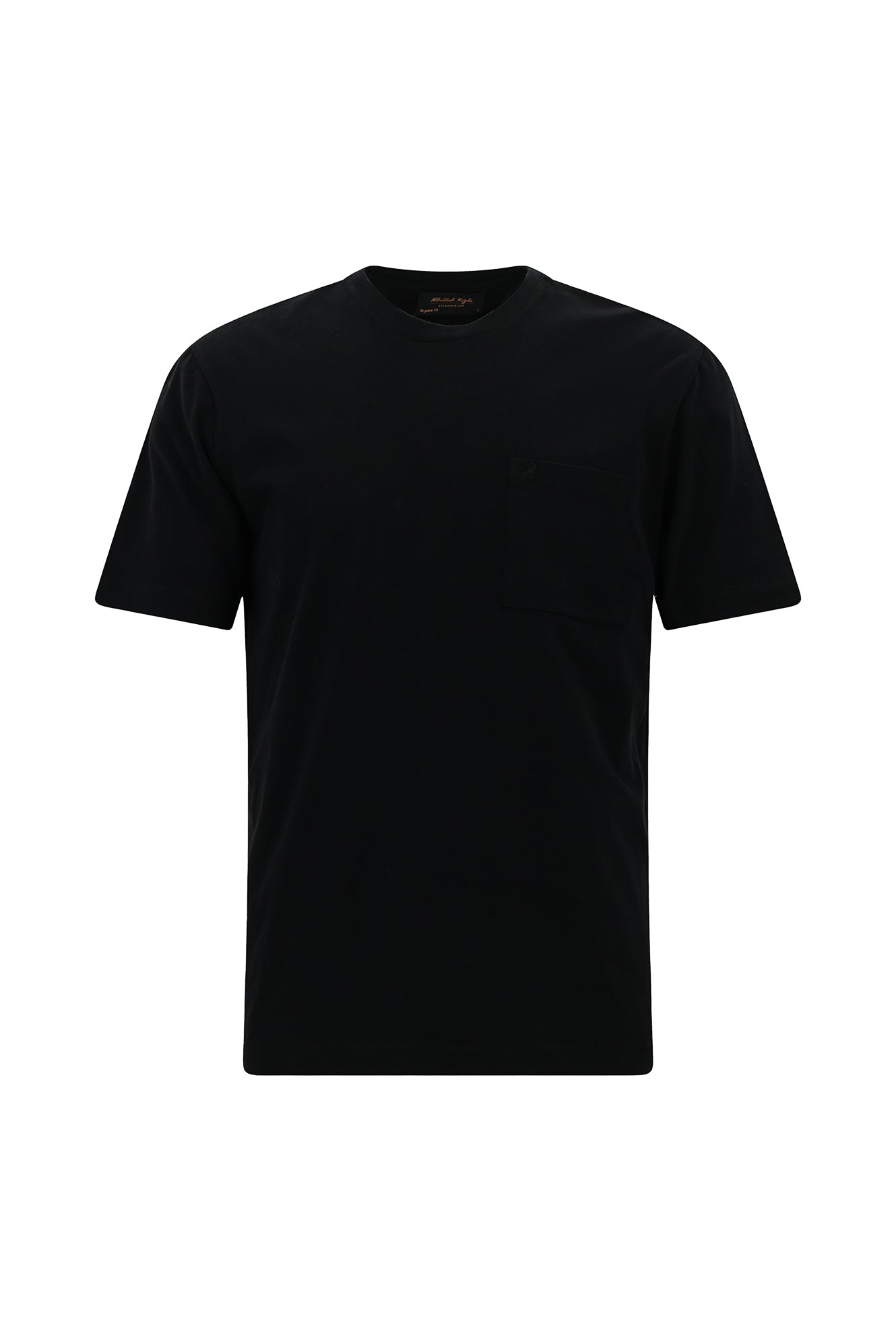 Siyah Bisiklet Yaka Regular Fit Nakışlı Pamuk T-shirt