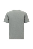 Orta Gri Melanj Bisiklet Yaka Regular Fit Nakışlı Pamuk T-shirt