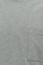 Orta Gri Melanj Bisiklet Yaka Regular Fit Nakışlı Pamuk T-shirt