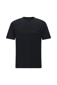 Siyah Bisiklet Yaka Oversize Baskılı T-shirt