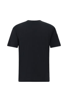 Siyah Bisiklet Yaka Oversize Baskılı T-shirt
