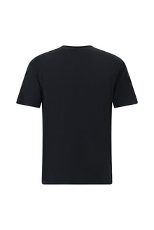 Siyah Bisiklet Yaka Oversize Bask?l? T-shirt-Abdullah Ki??l?