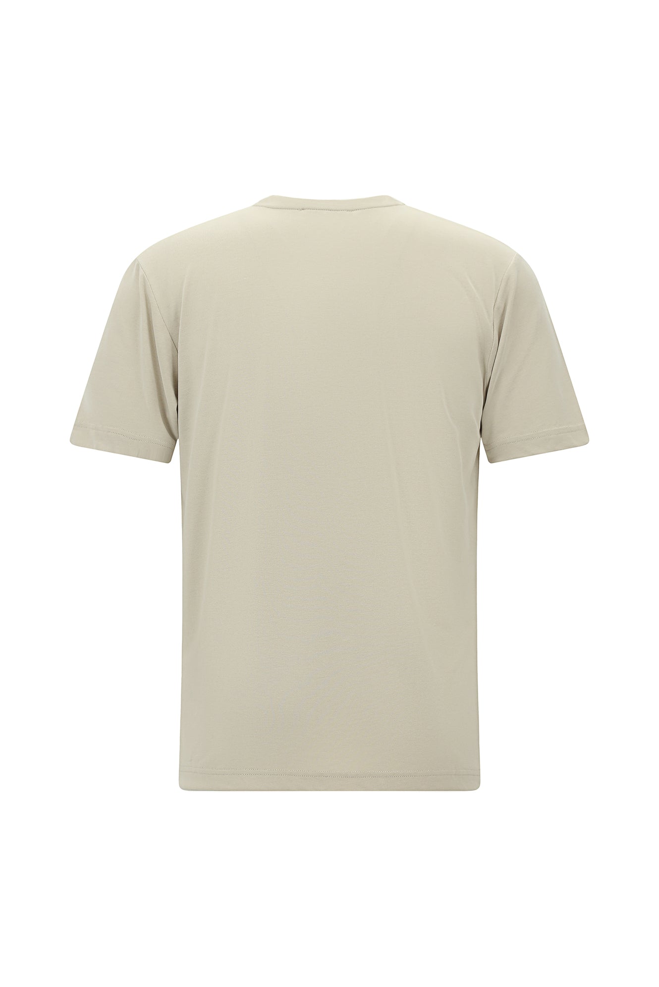 Açık Bej Bisiklet Yaka Oversize Baskılı T-shirt