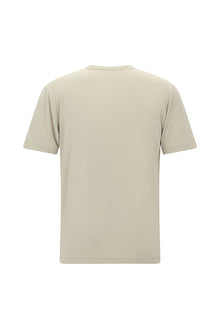 Açık Bej Bisiklet Yaka Oversize Baskılı T-shirt