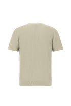 Orta Bej Bisiklet Yaka Regular Fit Desenli Pamuk İtalyan Triko T-shirt