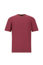Koyu Bordo Bisiklet Yaka Regular Fit Desenli Pamuk İtalyan Triko T-shirt