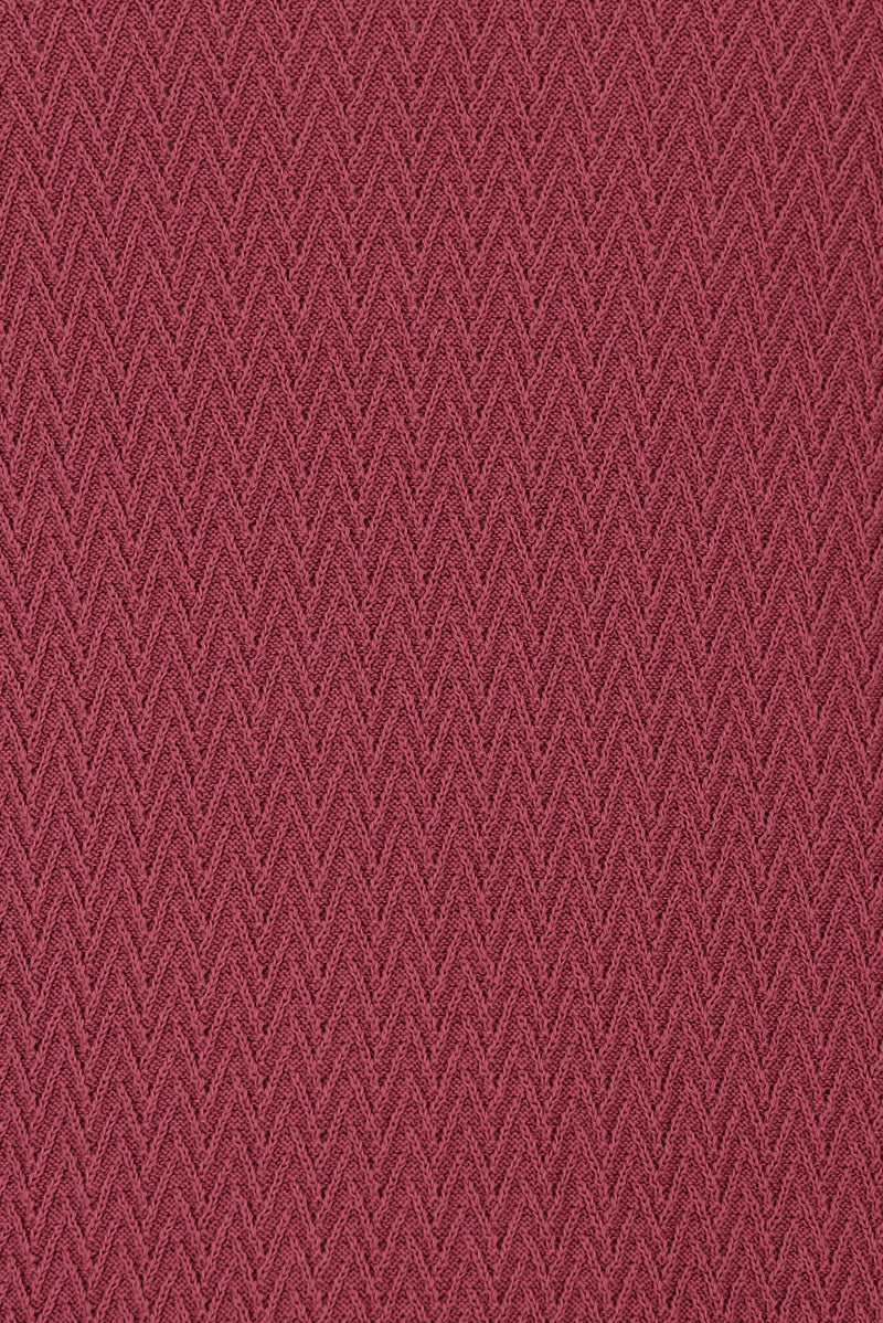 Koyu Bordo Bisiklet Yaka Regular Fit Desenli Pamuk İtalyan Örme T-shirt