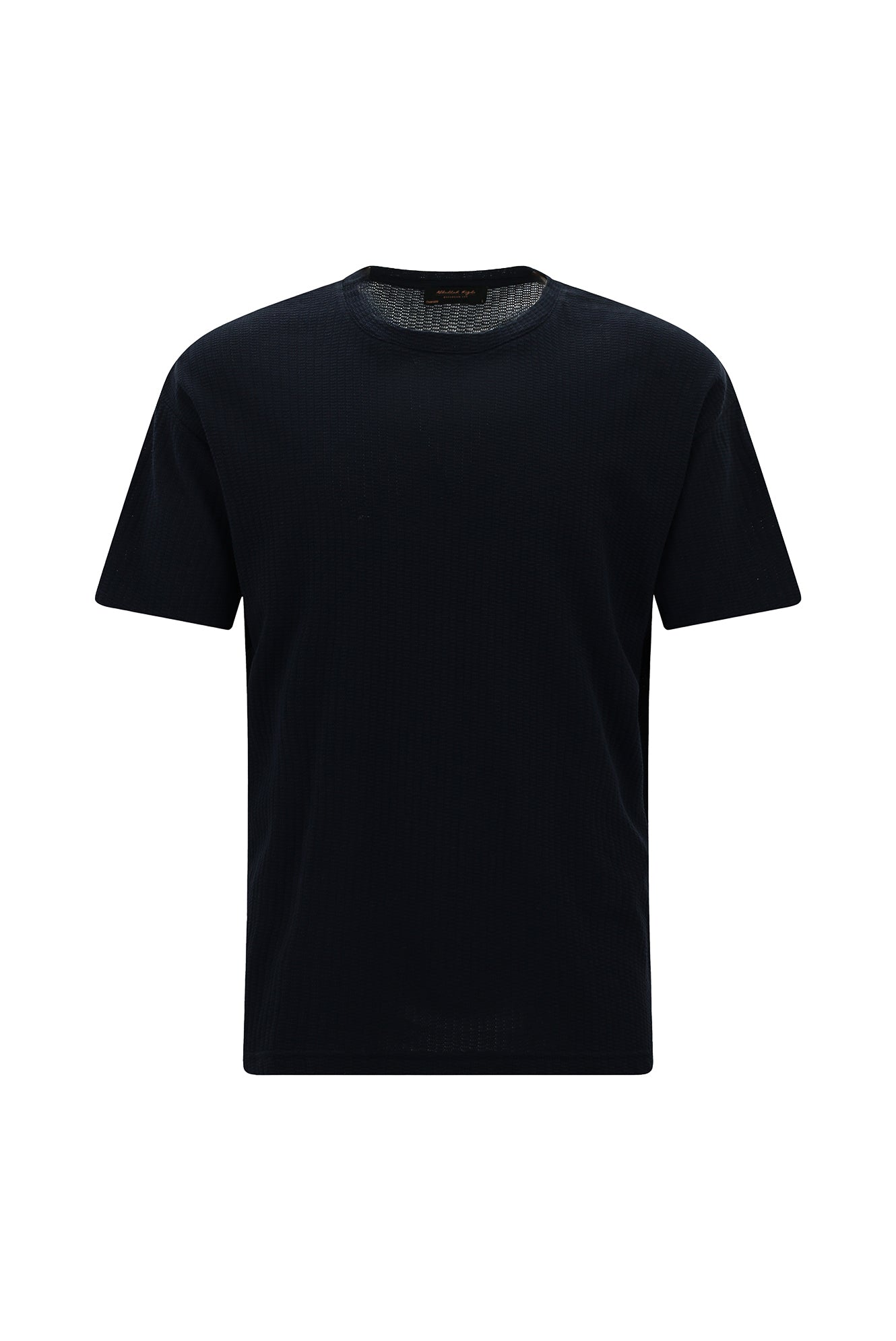 Koyu Lacivert Bisiklet Yaka Oversize Desenli Pamuk T-shirt