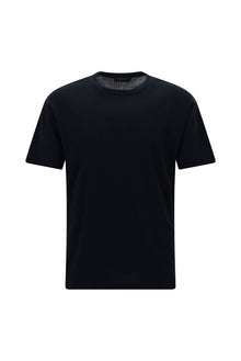 Koyu Lacivert Bisiklet Yaka Oversize Desenli Pamuk T-shirt