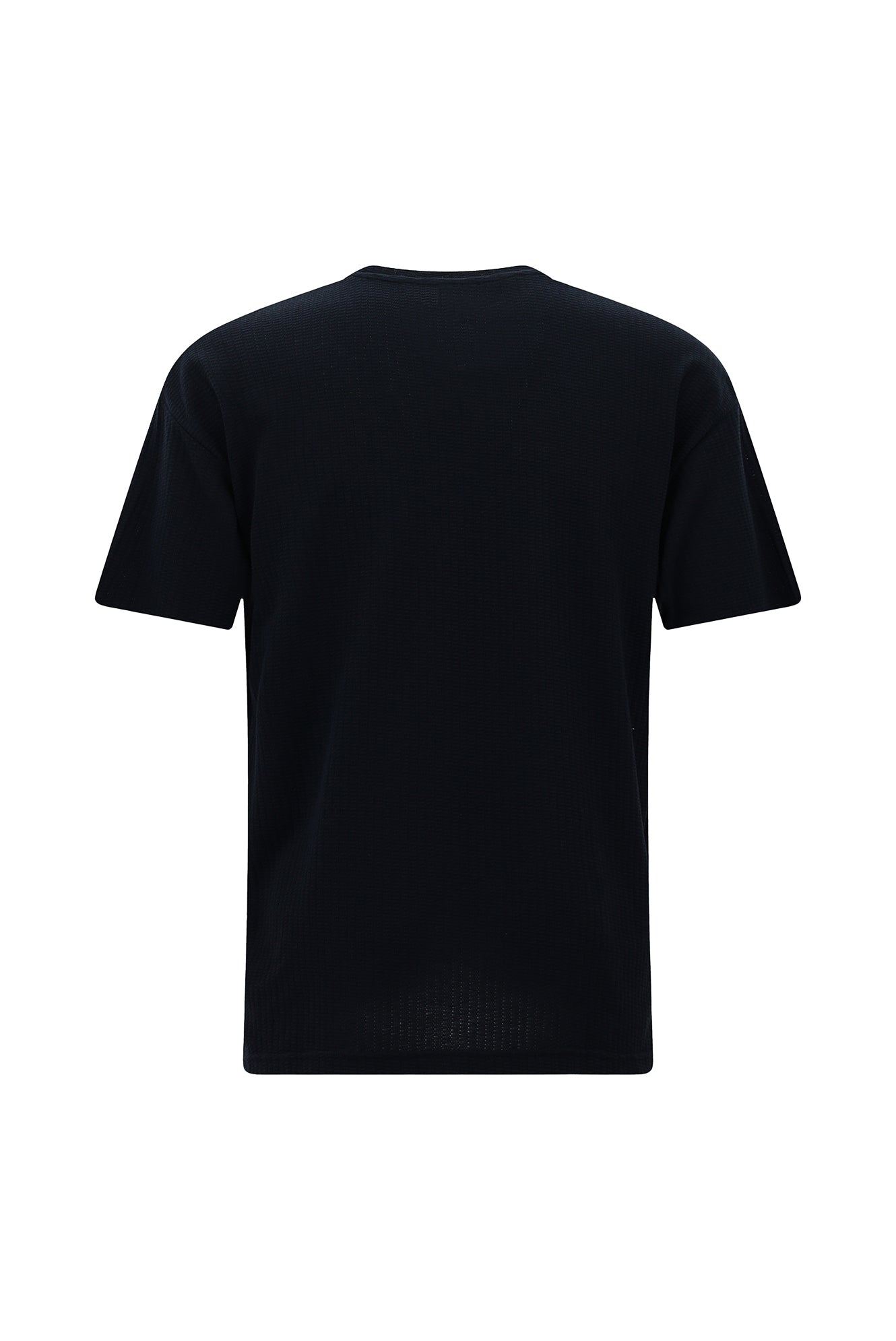 Koyu Lacivert Bisiklet Yaka Oversize Desenli Pamuk T-shirt