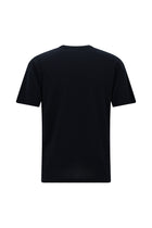 Koyu Lacivert Bisiklet Yaka Oversize Desenli Pamuk T-shirt