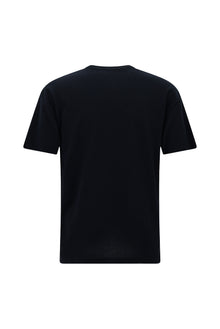 Koyu Lacivert Bisiklet Yaka Oversize Desenli Pamuk T-shirt