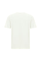 Kırık Beyaz Bisiklet Yaka Oversize Desenli Pamuk T-shirt