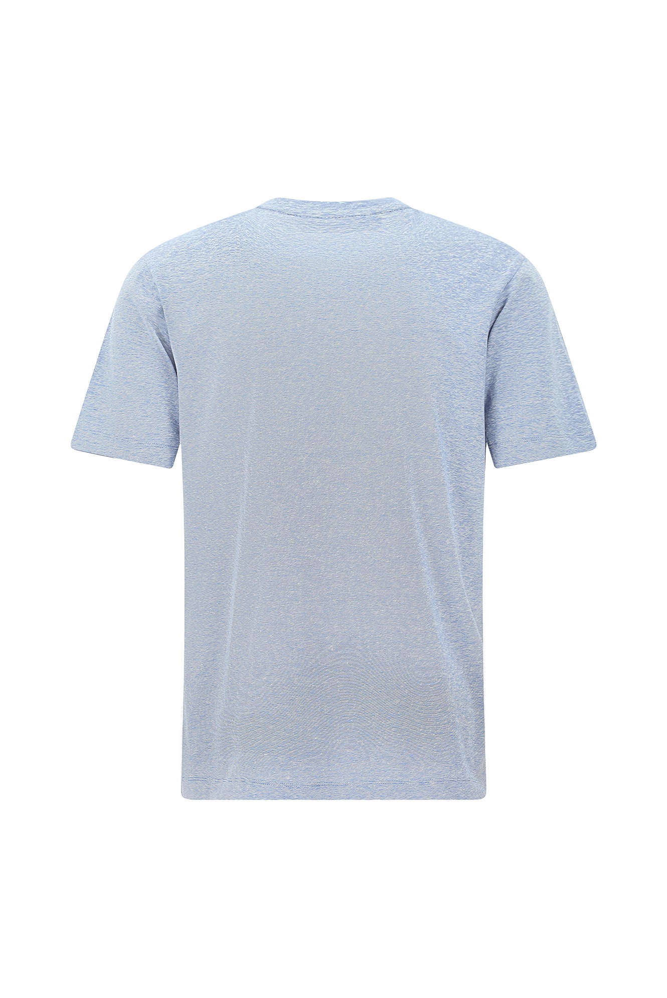 Mavi Bisiklet Yaka Regular Fit Nakışlı Pamuklu Keten Çizgili T-shirt