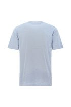 Mavi Bisiklet Yaka Regular Fit Nakışlı Pamuklu Keten Çizgili T-shirt