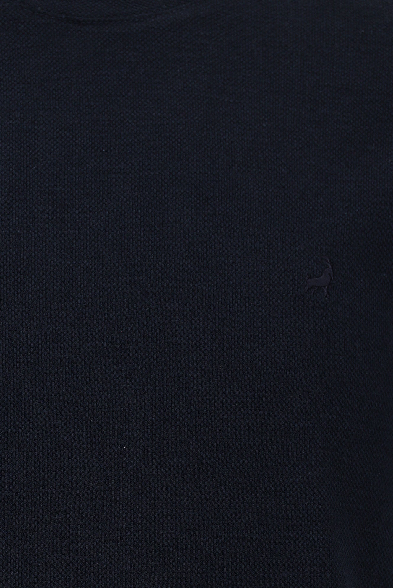 Koyu Lacivert Bisiklet Yaka Slim Fit Dar Kesim Nakışlı Pamuklu Lyocell T-shirt