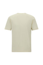 Açık Bej Bisiklet Yaka Slim Fit Dar Kesim Nakışlı Pamuklu Lyocell T-shirt