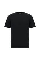 Siyah Bisiklet Yaka Slim Fit Dar Kesim Pamuklu Triko T-shirt