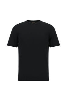 Siyah Bisiklet Yaka Slim Fit Dar Kesim Pamuklu Triko T-shirt