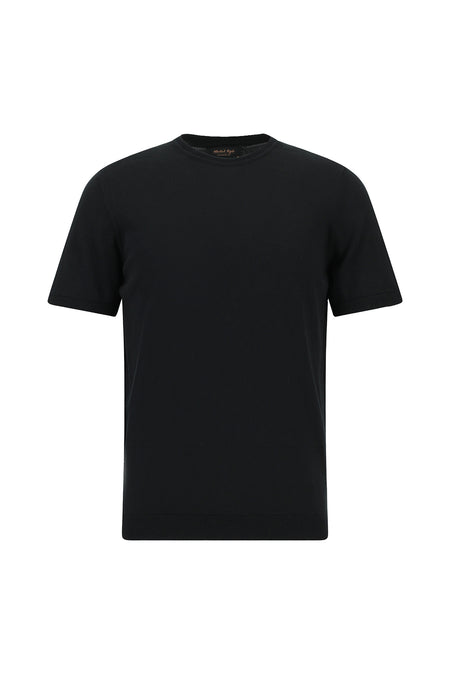 Siyah Bisiklet Yaka Slim Fit Dar Kesim Pamuklu Triko T-shirt