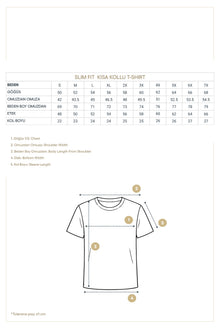Siyah Bisiklet Yaka Slim Fit Dar Kesim Pamuklu Örme İpek Karışımlı T-shirt