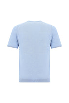 Açık Mavi Melanj Bisiklet Yaka Slim Fit Dar Kesim Pamuklu T-shirt