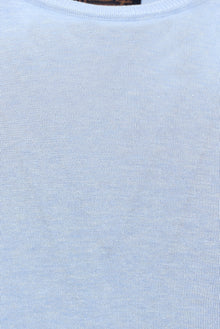 Açık Mavi Melanj Bisiklet Yaka Slim Fit Dar Kesim Pamuklu T-shirt