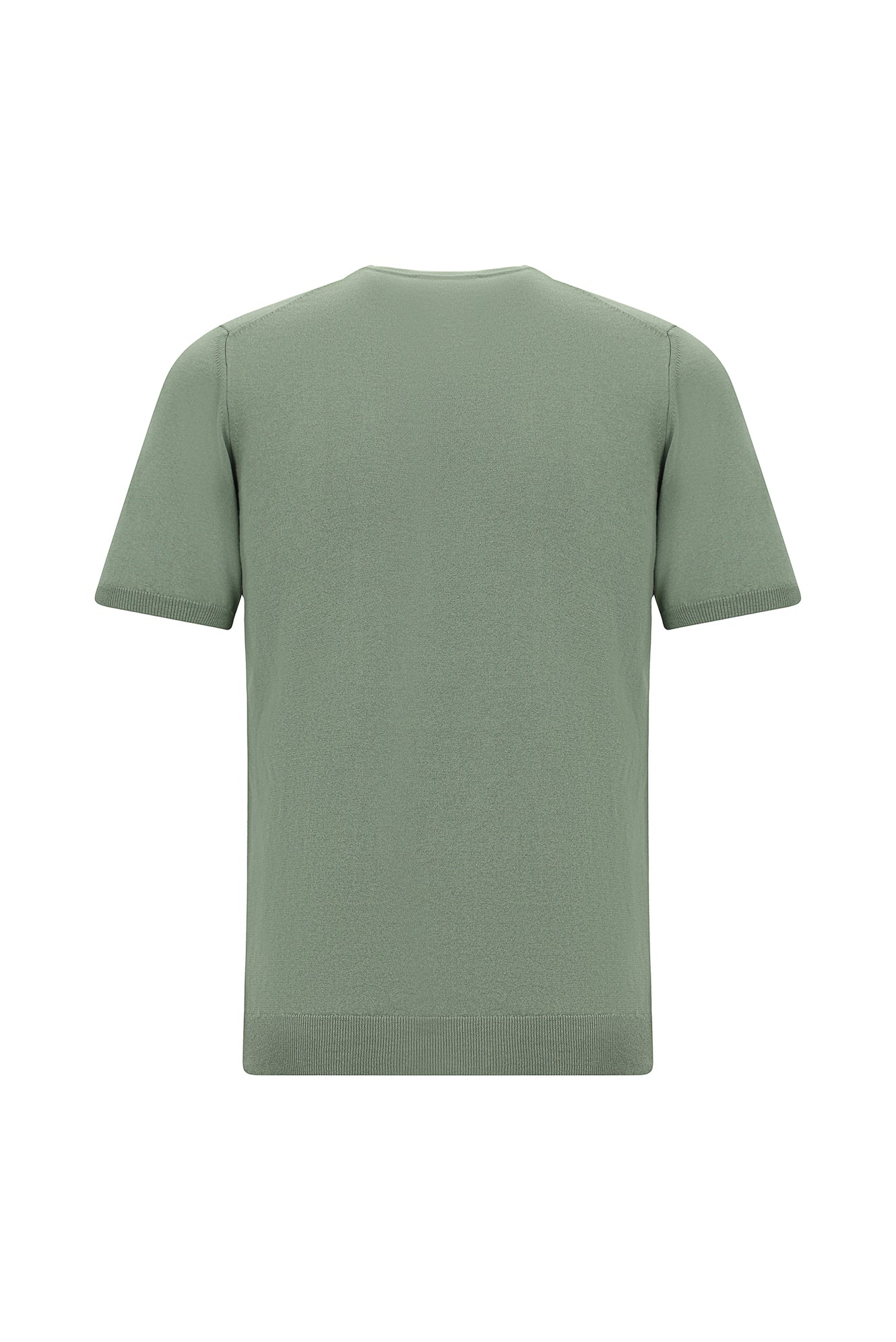 Küf Yeşili Bisiklet Yaka Slim Fit Dar Kesim Pamuklu T-shirt