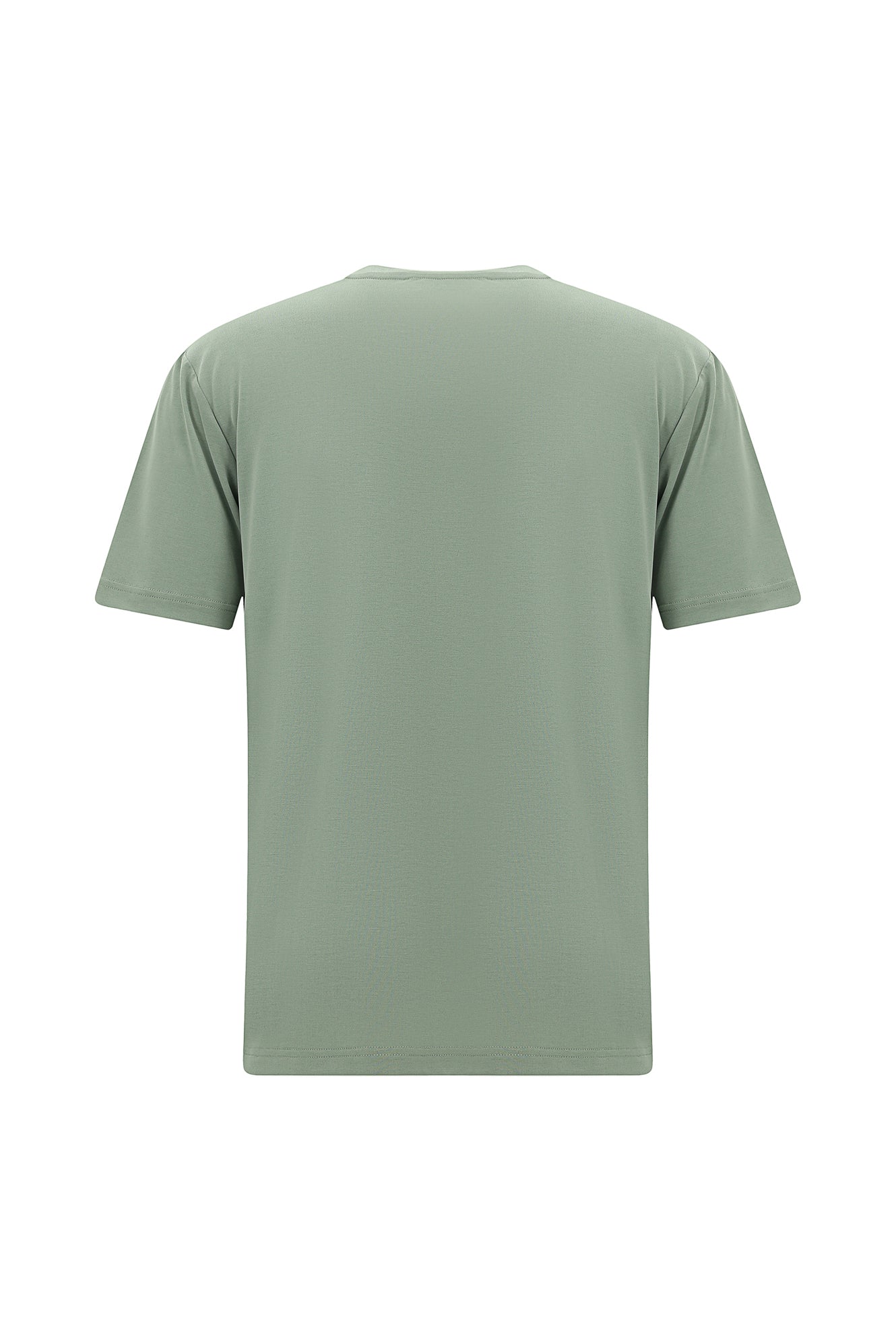 Ça?la Ye?ili Bisiklet Yaka Slim Fit Dar Kesim Bask?l? T-shirt-Abdullah Ki??l?