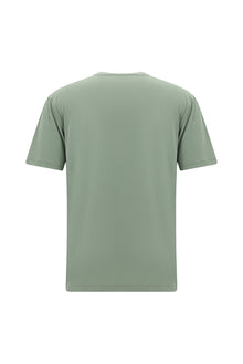 Ça?la Ye?ili Bisiklet Yaka Slim Fit Dar Kesim Bask?l? T-shirt-Abdullah Ki??l?