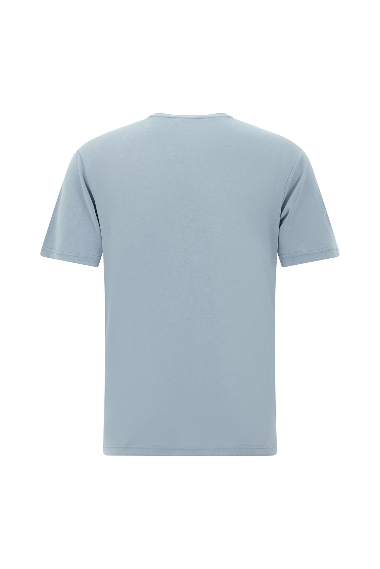 Havacı Mavi Bisiklet Yaka Slim Fit Dar Kesim Nakışlı T-shirt
