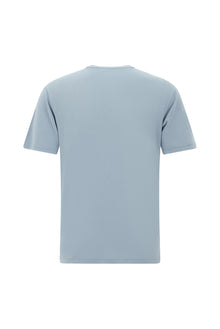Havacı Mavi Bisiklet Yaka Slim Fit Dar Kesim Nakışlı T-shirt