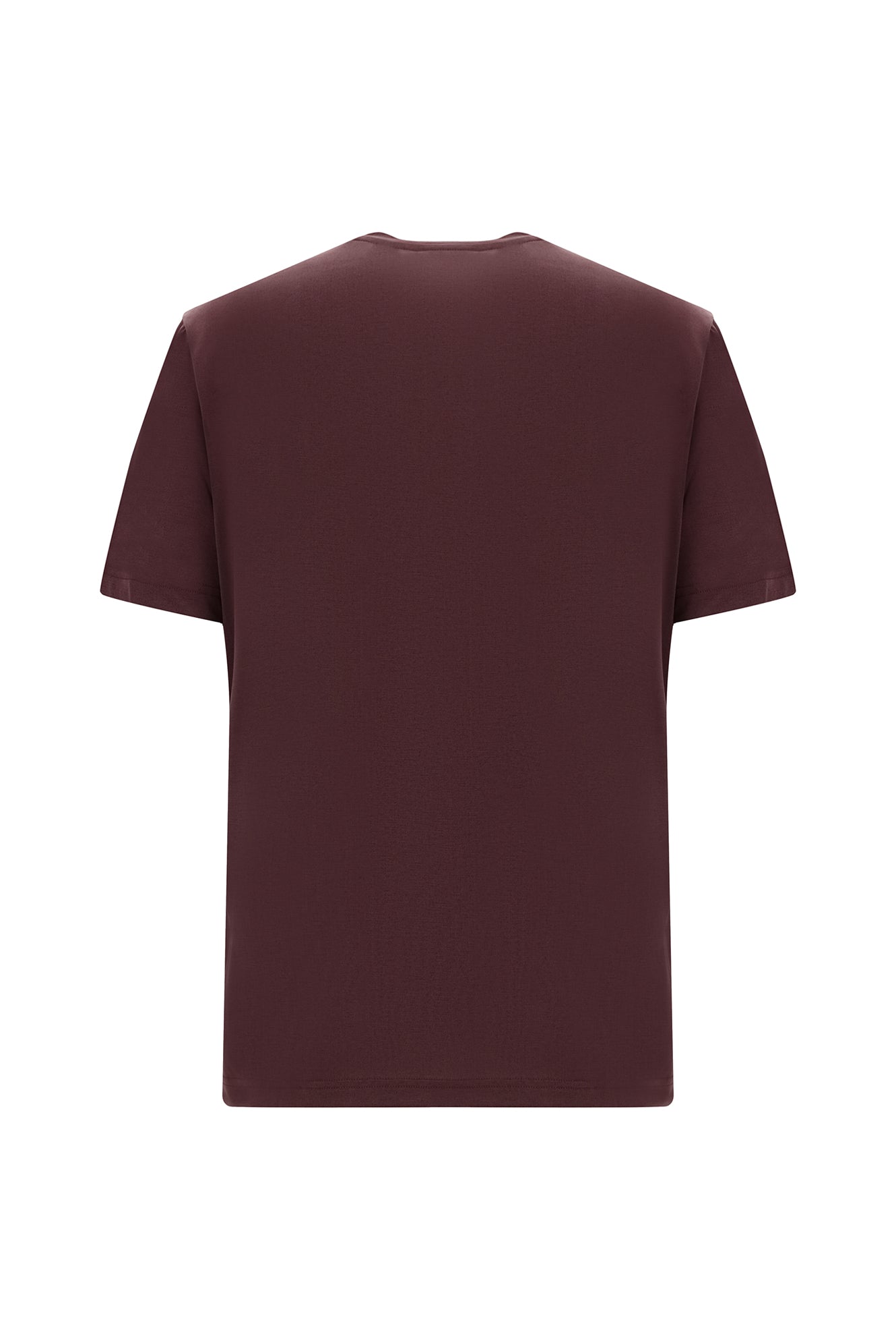 Açık Bordo Bisiklet Yaka Slim Fit Dar Kesim Nakışlı T-shirt