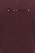 Açık Bordo Bisiklet Yaka Slim Fit Dar Kesim Nakışlı T-shirt