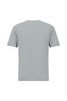 Orta Gri Bisiklet Yaka Slim Fit Dar Kesim Nakışlı Merserize Pamuk Triko T-shirt