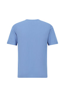 Mavi Bisiklet Yaka Slim Fit Dar Kesim Nakışlı Merserize Pamuk Triko T-shirt