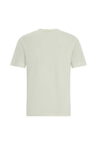 Kırık Beyaz Bisiklet Yaka Slim Fit Dar Kesim Desenli Merserize Pamuk T-shirt