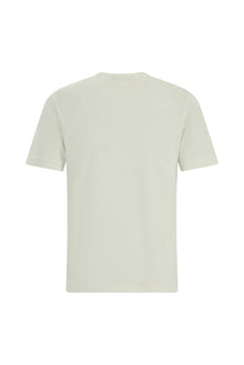 Kırık Beyaz Bisiklet Yaka Slim Fit Dar Kesim Desenli Merserize Pamuk T-shirt