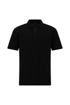 Siyah Regular Fit Nakışlı Cepli Pamuk Kıvrılmaz Polo Yaka T-shirt