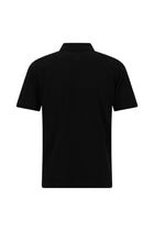 Siyah Regular Fit Nakışlı Cepli Pamuk Kıvrılmaz Polo Yaka T-shirt