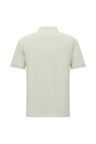 Kırık Beyaz Regular Fit Nakışlı Cepli Pamuk Kıvrılmaz Polo Yaka T-shirt