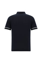 Orta Lacivert Regular Fit Fermuarlı Desenli Pamuklu Polo Yaka Triko T-shirt