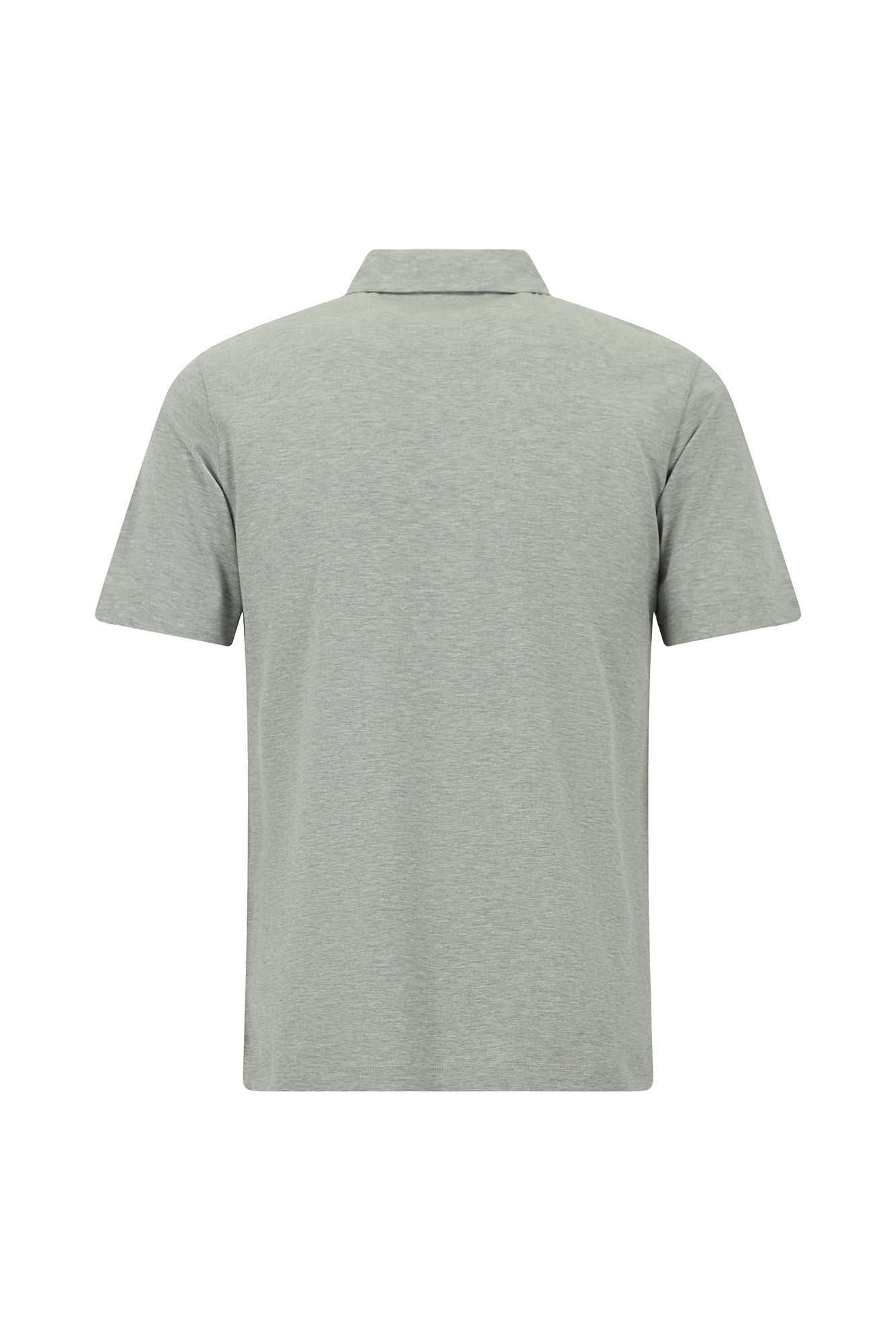 Orta Gri Melanj Regular Fit Pamuklu Polo Yaka T-shirt