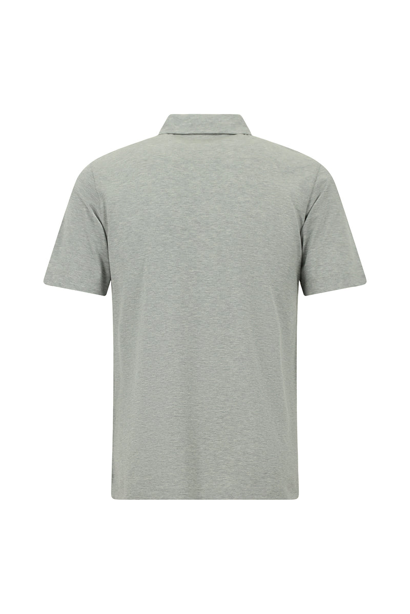 Orta Gri Melanj Regular Fit Pamuklu Polo Yaka T-shirt