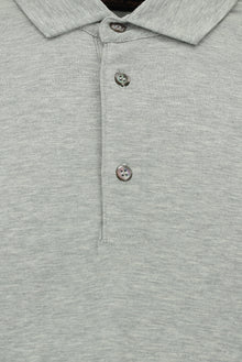 Orta Gri Melanj Regular Fit Pamuklu Polo Yaka T-shirt