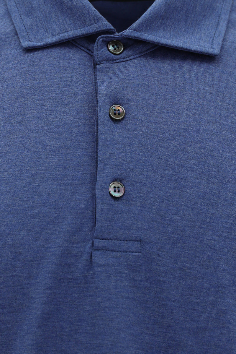 İndigo Melanj Regular Fit Pamuklu Polo Yaka T-shirt