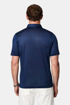 Koyu Lacivert Regular Fit %100 İpek Düğmeli Polo Yaka İtalyan T-shirt