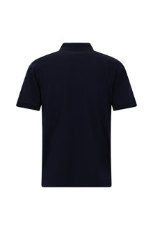Açık Lacivert Regular Fit Desenli Nakışlı Cepli Merserize Pamuk Polo Yaka T-shirt