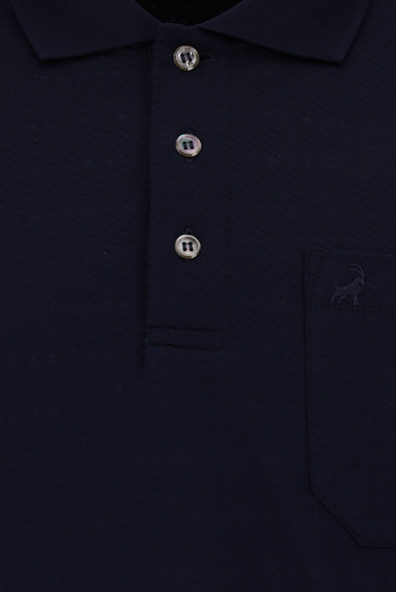 Açık Lacivert Regular Fit Desenli Nakışlı Cepli Merserize Pamuk Polo Yaka T-shirt